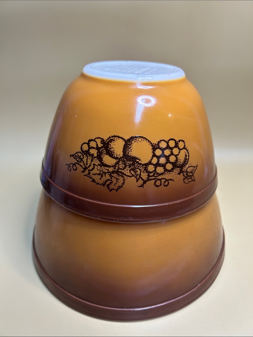 Vintage PYREX Old Orchard Mixing Nesting Bowl Set 401, 402